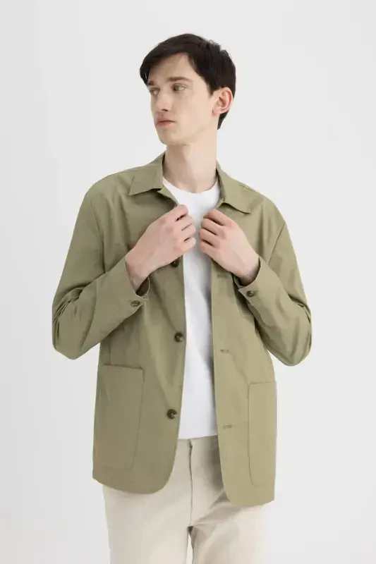 Regular Fit Polo Yaka Düğmeli Cepli Paraşüt Gömlek Ceket B6950AX24SP - 8