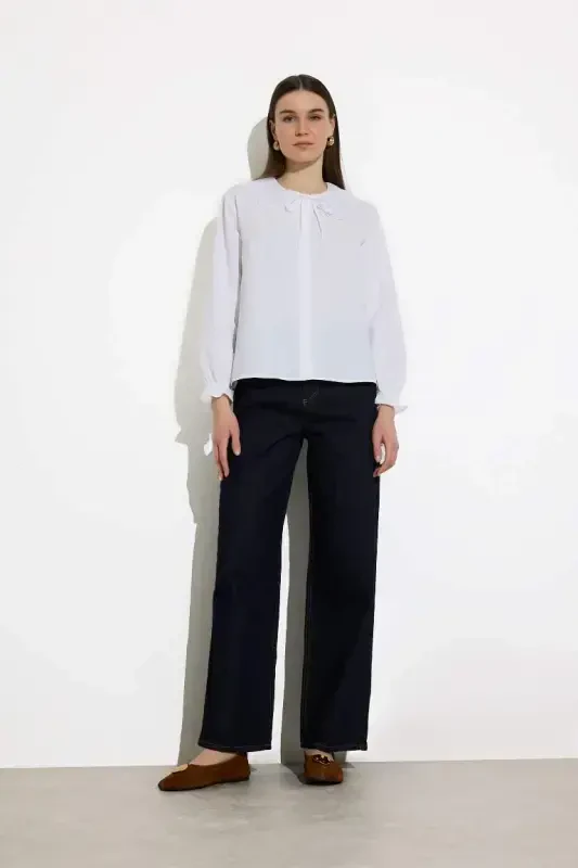 Regular Fit Poplin Рубашка-туника с длинными рукавами - сломанный белый - 2