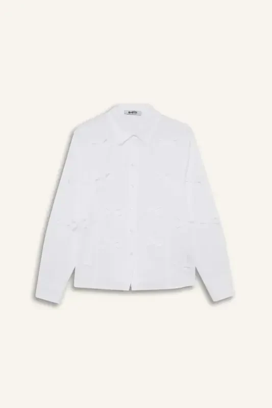 Regular Fit Poplin Туника с длинными рукавами - Белая - 7
