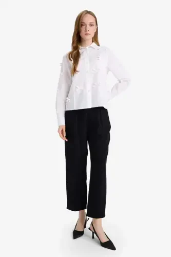 Regular Fit Poplin Uzun Yengli Tunika-Oq - 2