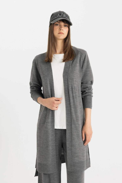 Regular Fit Shawl Collar Cardigan Grey - 4