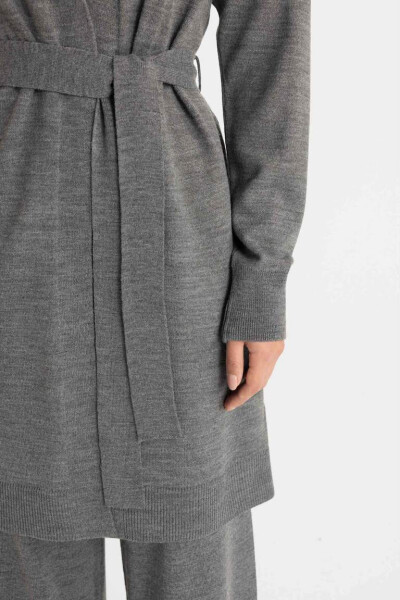 Regular Fit Shawl Collar Cardigan Grey - 5