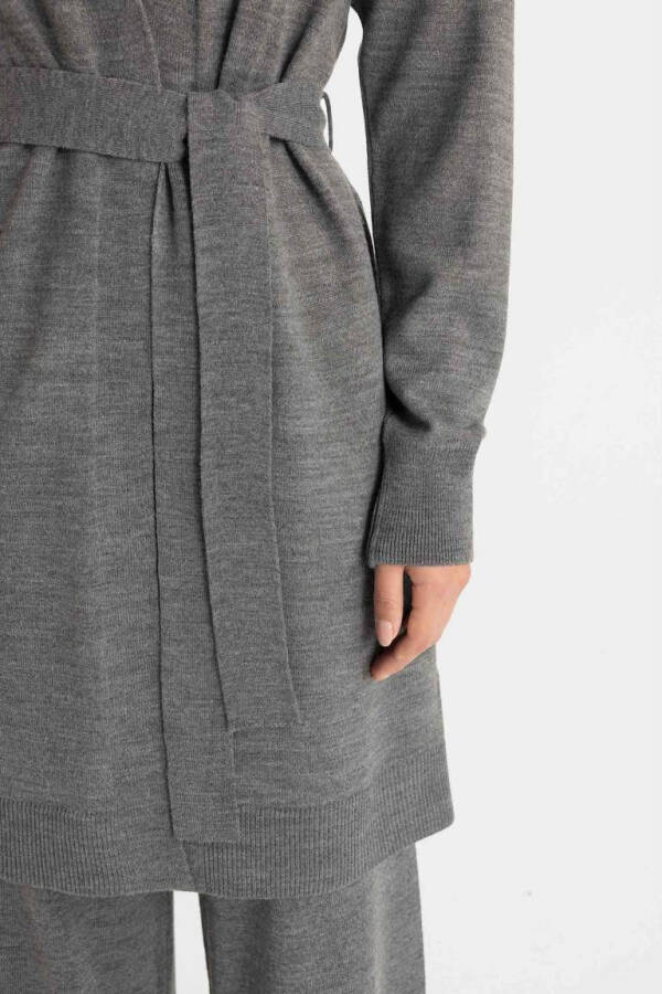 Regular Fit Shawl Collar Cardigan Grey - 5