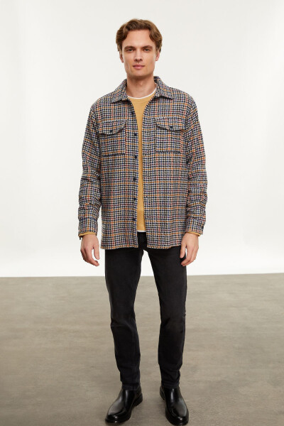 Regular fit shirt with herringbone pattern - 2