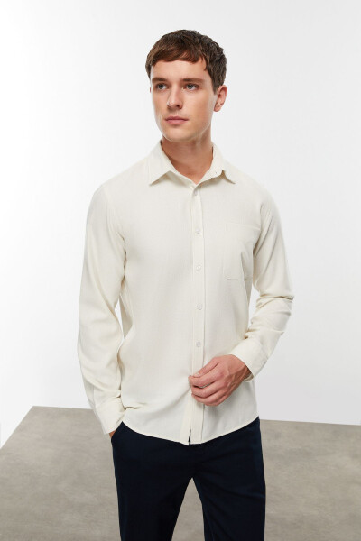 Regular fit shirt with wool blend - 7