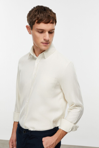 Regular fit shirt with wool blend - 2