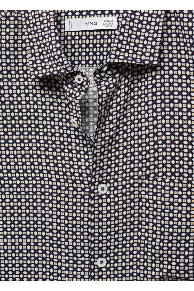 Regular Fit Short Sleeve Patterned Shirt - 5