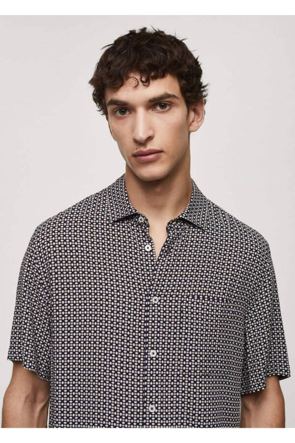 Regular Fit Short Sleeve Patterned Shirt - 6