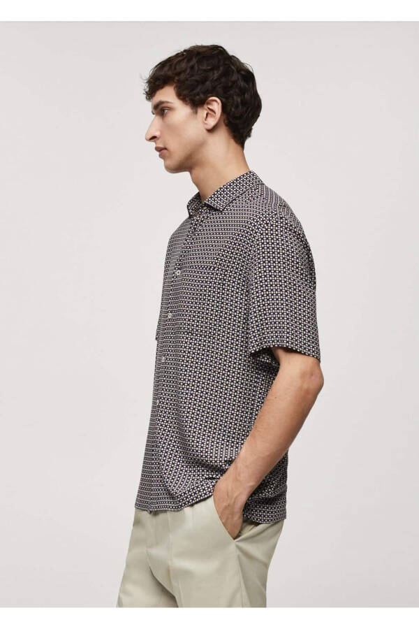 Regular Fit Short Sleeve Patterned Shirt - 7