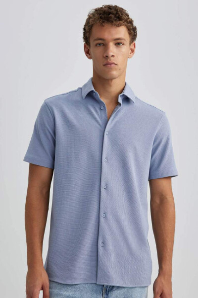 Regular Fit Short Sleeve Shirt Light Blue - 1