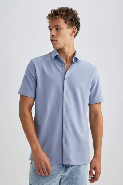 Regular Fit Short Sleeve Shirt Light Blue - 3