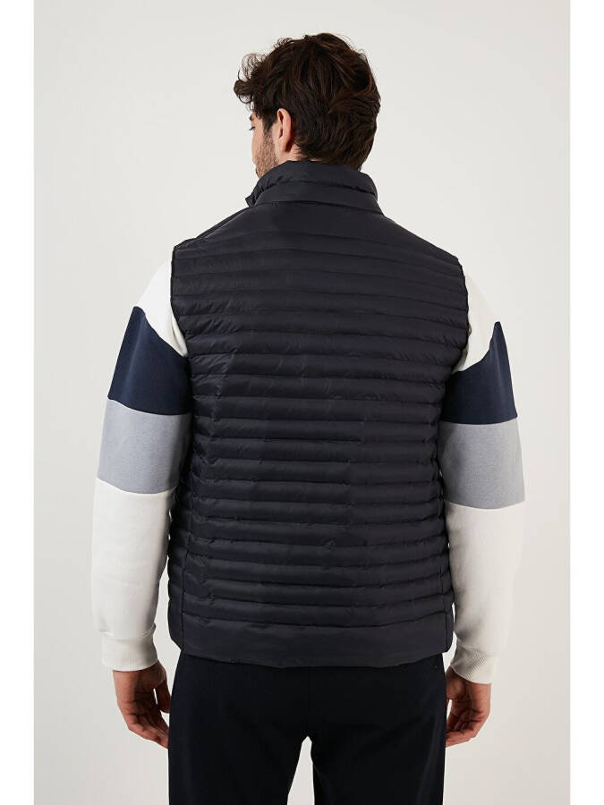 Regular Fit Stand Collar Pocket Quilted Puffer Vest 497KIM - 5