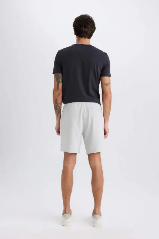 Regular Fit Straight Leg Basic Shorts Light Grey - 2