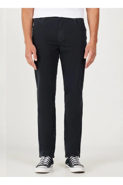 Regular Fit Straight Leg Black Texas Pants - 7