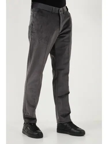 Gri Normal Bel Regular Fit Düz Paça Erkek Kadife Pantolon 645merlın-Gri - 5