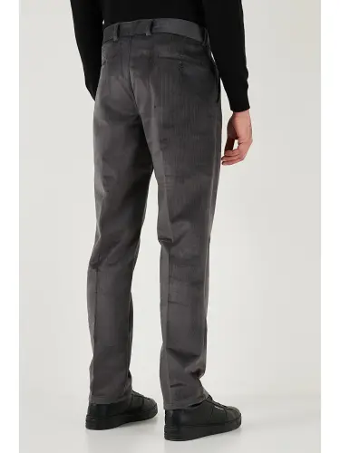 Gri Normal Bel Regular Fit Düz Paça Erkek Kadife Pantolon 645merlın-Gri - 7