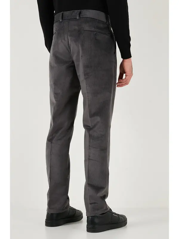 Gri Normal Bel Regular Fit Düz Paça Erkek Kadife Pantolon 645merlın-Gri - 7