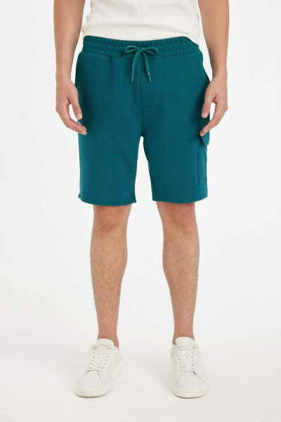 Regular Fit Straight Leg Shorts Dark Green - 6