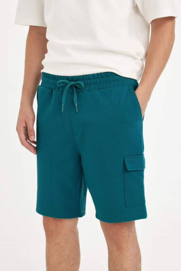 Regular Fit Straight Leg Shorts Dark Green - 7