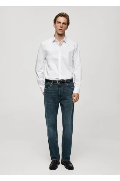 Regular fit stretch cotton shirt - MANGO MAN (1)