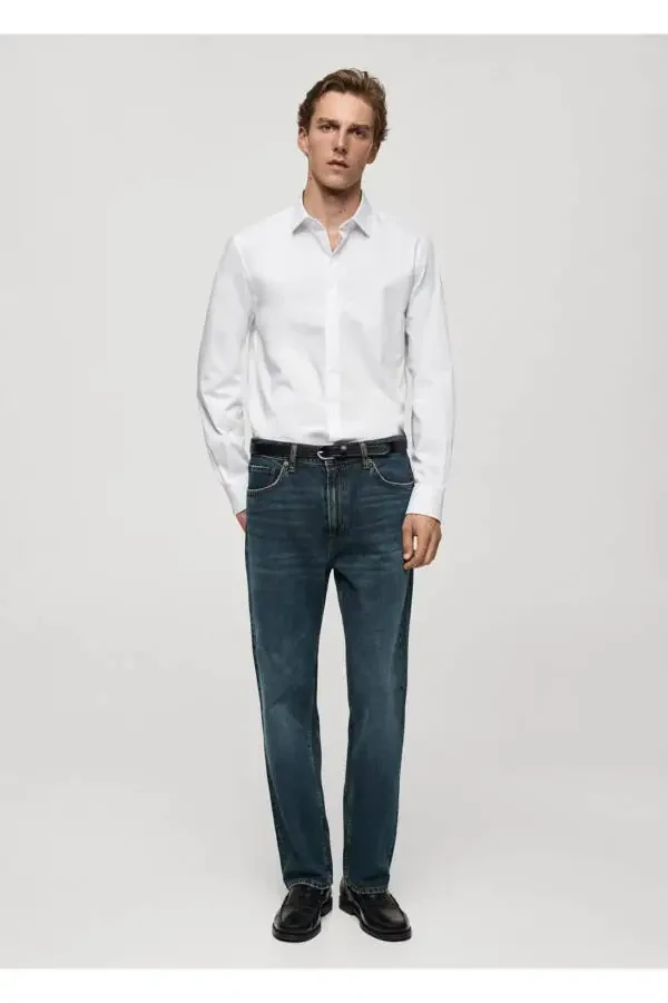 Regular fit stretch cotton shirt - 2