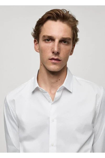 Regular fit stretch cotton shirt - 8