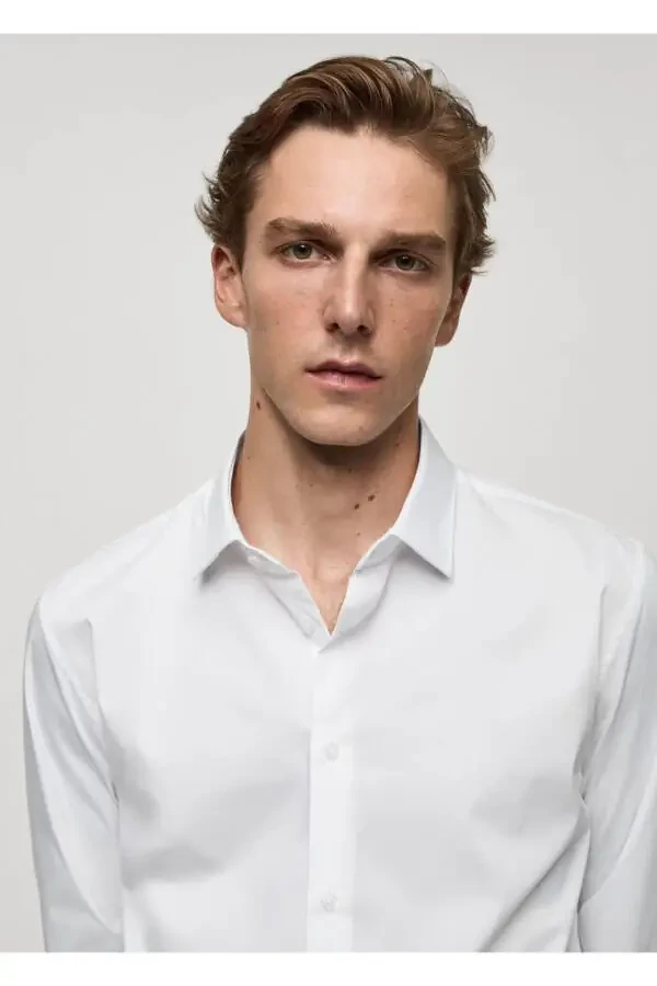 Regular fit stretch cotton shirt - 8