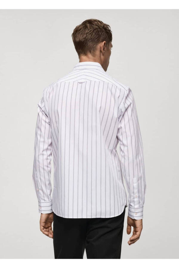 Regular Fit Striped Cotton Shirt - 4