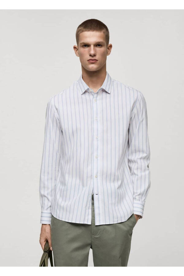 Regular fit striped cotton shirt - 1