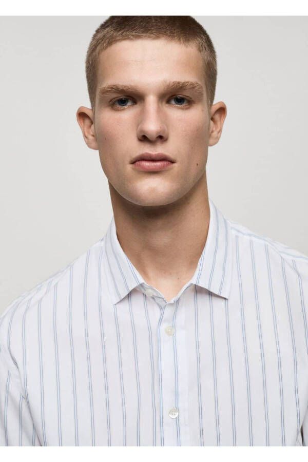 Regular fit striped cotton shirt - 8