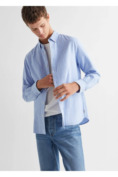 Regular Fit Striped Shirt - MANGO TEEN