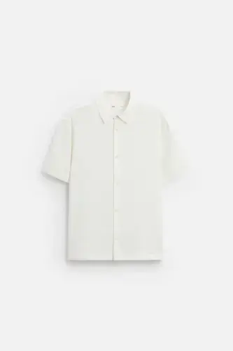 REGULAR FIT TEXTURED SHIRT-Ecru - 6