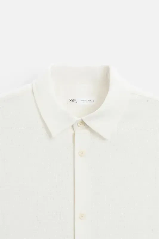 REGULAR FIT TEXTURED SHIRT-Ecru - 8