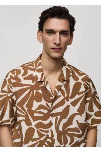 Regular fit textured shirt - Medium Brown - 6