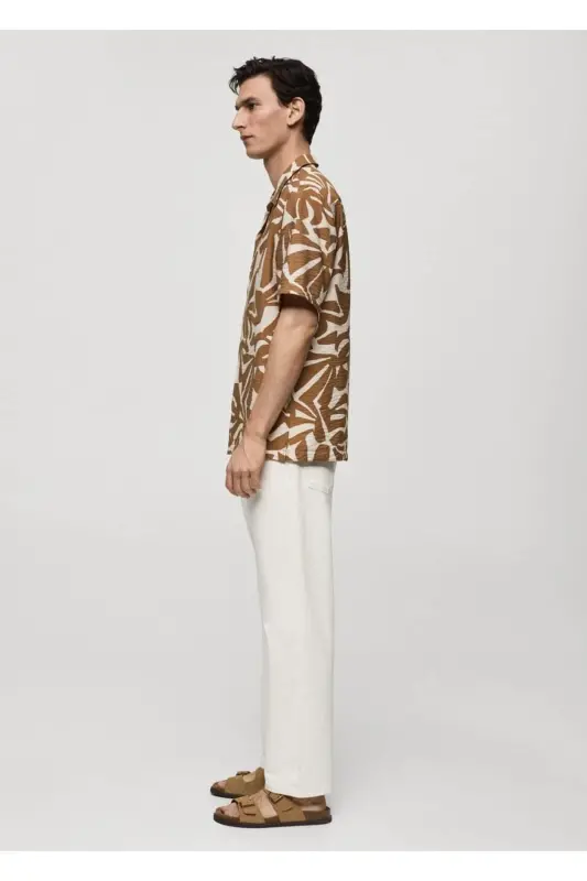 Regular fit textured shirt - Medium Brown - 7