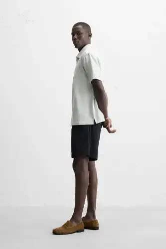 REGULAR FIT TEXTURED SHIRT-White / Sky blue - 4