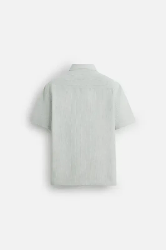REGULAR FIT TEXTURED SHIRT-White / Sky blue - 7