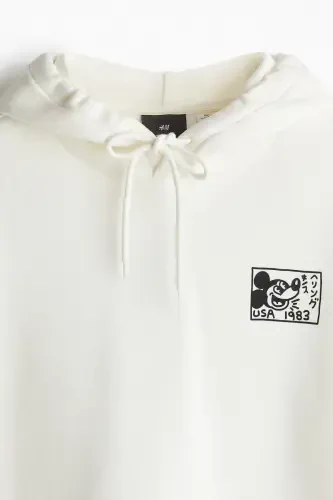 Regular Fit Толстовка с капюшоном - Белый / Микки Маус - 7