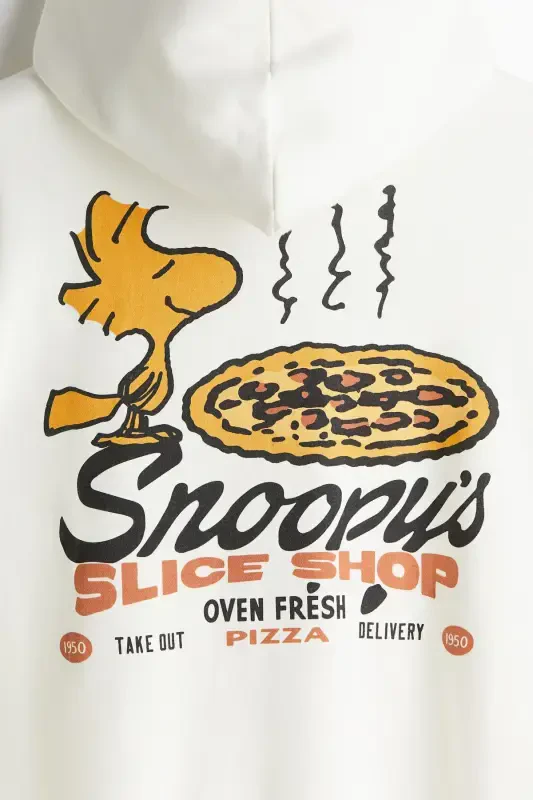 Regular Fit Толстовка с капюшоном - Белый/Snoopy - 7