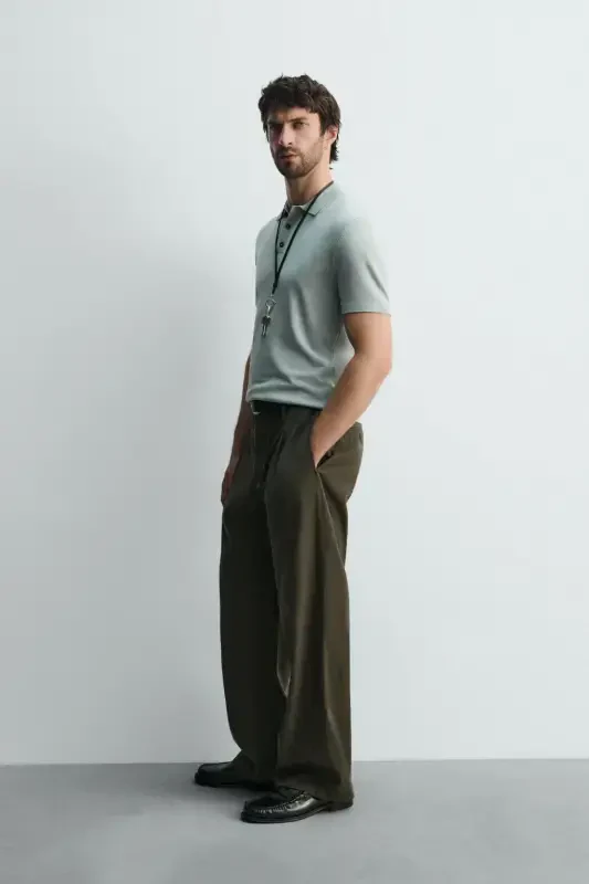 REGULAR FIT TRİKO POLO T-SHIRT-Gri / Mavi - 6