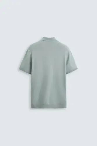 REGULAR FIT ТРИКО ПОЛО T-SHIRT-Gri / Mavi - ZARA (1)