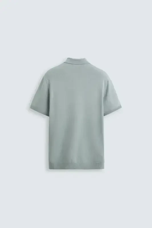 REGULAR FIT TRIKO POLO T-SHIRT-Kulrang / Ko'k - 2