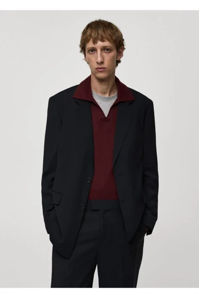 Regular Fit Wool Blend Blazer Jacket - MANGO MAN