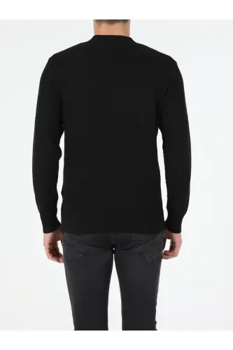 Regular Fit Yarım Balıkçı Yaka Erkek Siyah Kazak-Q1.V1_BLK - COLIN’S (1)