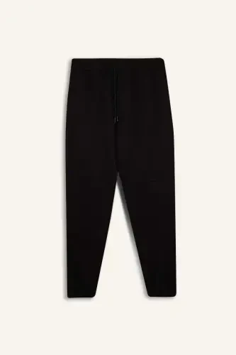 Regular Fit Zipper Pocket Sweatpants Black - 3