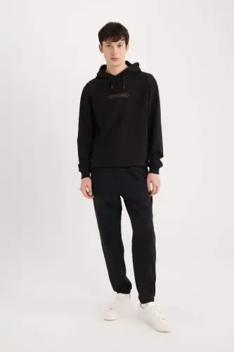 Regular Fit Zipper Pocket Sweatpants Black - 6