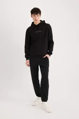 Regular Fit Zipper Pocket Sweatpants Black - 9