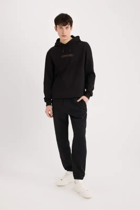 Regular Fit Zipper Pocket Sweatpants Black - 9