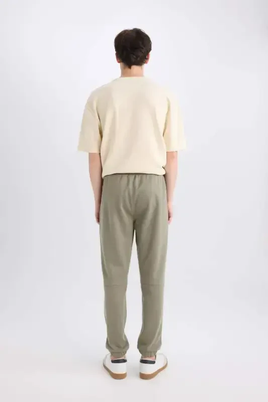Regular Fit Zipper Pocket Sweatpants Light Khaki - 6