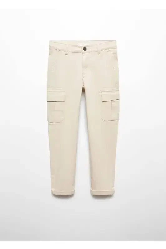 Regular Kesim Kargo Pantolon-Buz Grisi - MANGO KIDS